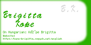 brigitta kope business card